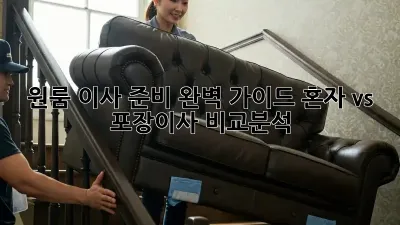 원룸 이사 준비 완벽 가이드: 혼자 vs. 포장이사 비교분석