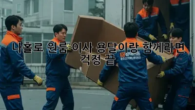 나홀로 원룸 이사? 용달이랑 함께라면 걱정 끝! 😉